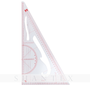 Multi-purpose Scale Right Angle Triangle Triangular Plastic Drawing Ruler with Protractor 